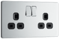 BG Nexus Screwless Flatplate Polished Chrome Double switched, double pole - FPC22B-01
