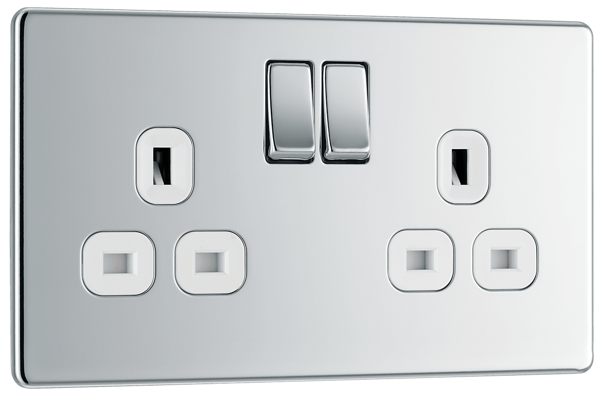 BG Nexus Screwless Flatplate Polished Chrome Double switched, double pole - FPC22W-01