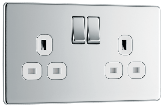 BG Nexus Screwless Flatplate Polished Chrome Double switched, double pole - FPC22W-01