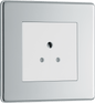 BG Nexus Screwless Flatplate Polished Chrome 2A, single, unswitched, round pin - FPC28W-01