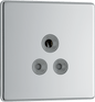 BG Nexus Screwless Flatplate Polished Chrome 5A, single, unswitched, round pin - FPC29G-01