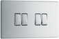 BG Nexus Screwless Flatplate Polished Chrome Quadruple, 2 way switch - FPC44-01