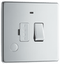 BG Nexus Screwless Flatplate Polished Chrome Switched and fused with indicator and flex outlet - FPC53-01