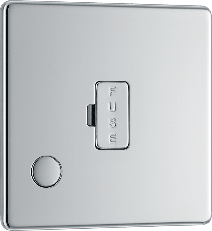 BG Nexus Screwless Flatplate Polished Chrome Unswitched and fused with flex outlet - FPC55-01