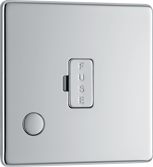 BG Nexus Screwless Flatplate Polished Chrome Unswitched and fused with flex outlet - FPC55-01