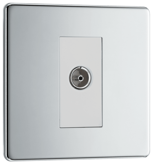 BG Nexus Screwless Flatplate Polished Chrome Single, isolated, co-axial - FPC62-01
