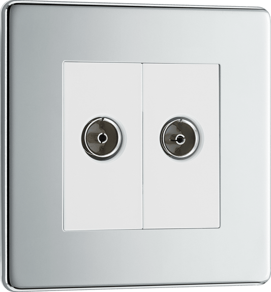 BG Nexus Screwless Flatplate Polished Chrome Double, isolated, co-axial - FPC63-01
