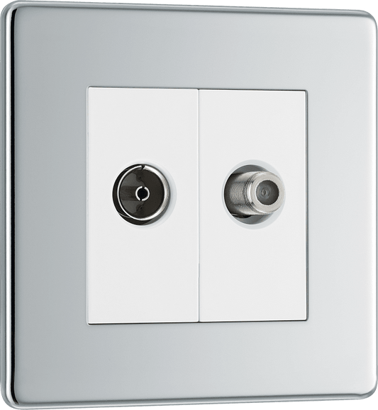 BG Nexus Screwless Flatplate Polished Chrome Double, satellite and co-axial - FPC65-01