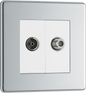 BG Nexus Screwless Flatplate Polished Chrome Double, satellite and co-axial - FPC65-01