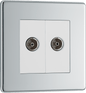 BG Nexus Screwless Flatplate Polished Chrome Double, TV/FM - FPC66-01