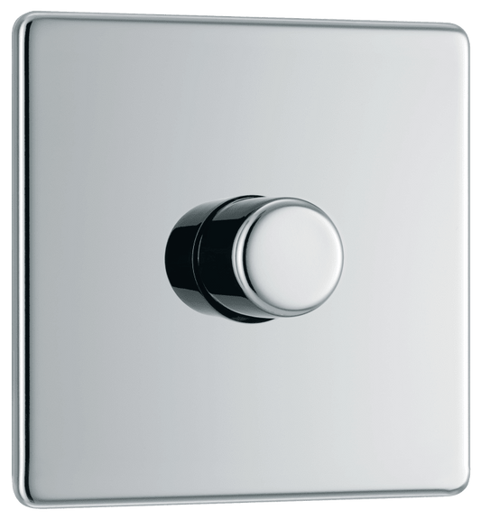 BG Nexus Screwless Flatplate Polished Chrome Single, 2 way push 200W - FPC81-01