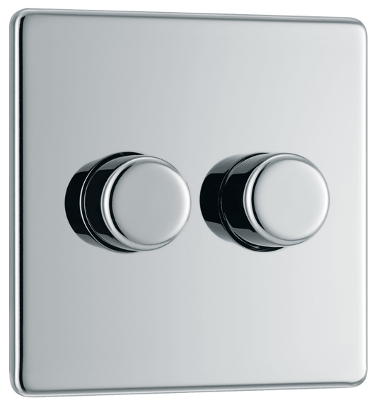 BG Nexus Screwless Flatplate Polished Chrome Double, 2 way push 200W - FPC82-01