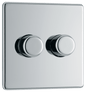 BG Nexus Screwless Flatplate Polished Chrome Double, 2 way push 200W - FPC82-01