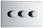 BG Nexus Screwless Flatplate Polished Chrome Triple, 2 way push 200W - FPC83-01