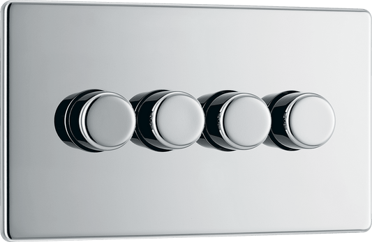 BG Nexus Screwless Flatplate Polished Chrome Quadruple, 2 way push 200W - FPC84-01