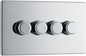 BG Nexus Screwless Flatplate Polished Chrome Quadruple, 2 way push 200W - FPC84-01