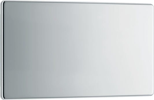 BG Nexus Screwless Flatplate Polished Chrome Double, blank plate - FPC95-01