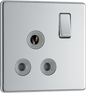 BG Nexus Screwless Flatplate Polished Chrome 15A, single, switched, round pin - FPC99G-01