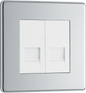 BG Nexus Screwless Flatplate Polished Chrome Double, telephone socket, master - FPCBTM2-01
