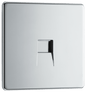 BG Nexus Screwless Flatplate Polished Chrome Single, telephone socket, secondary - FPCBTS1-01