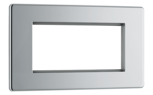 BG Nexus Screwless Flatplate Polished Chrome 4 module - rectangular - FPCEMR4-01