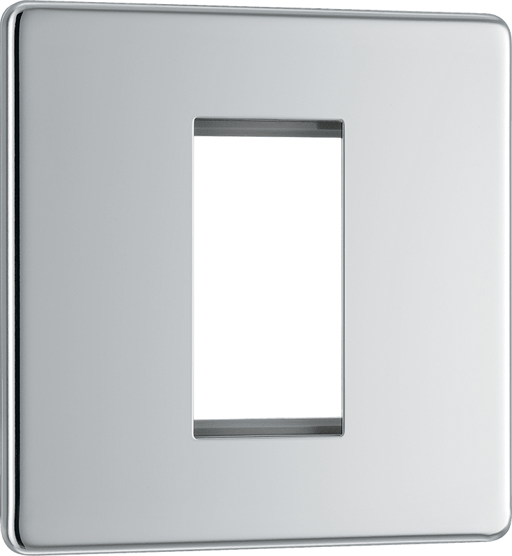 BG Nexus Screwless Flatplate Polished Chrome 1 module - square - FPCEMS1-01