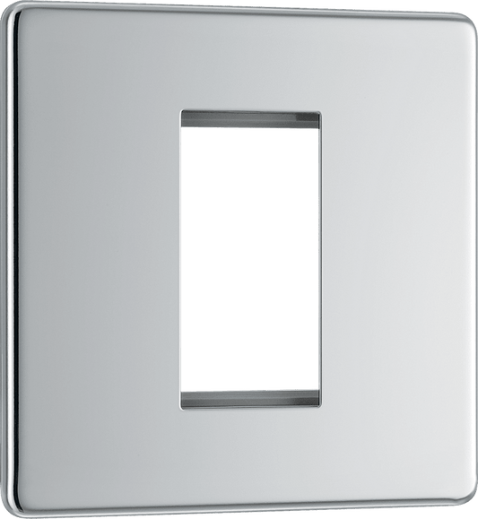 BG Nexus Screwless Flatplate Polished Chrome 1 module - square - FPCEMS1-01