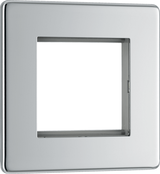 BG Nexus Screwless Flatplate Polished Chrome 2 module - square - FPCEMS2-01