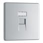 BG Nexus Screwless Flatplate Polished Chrome Single, RJ45 data socket - FPCRJ451-01