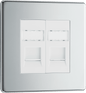 BG Nexus Screwless Flatplate Polished Chrome Double, RJ45 telephone socket - FPCRJ452-01