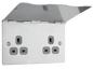 BG Nexus Screwless Flatplate Brushed Steel Double, unswitched, floor socket - SBS24G/FR-02