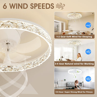50cm Ceiling Fan with LED Light - White