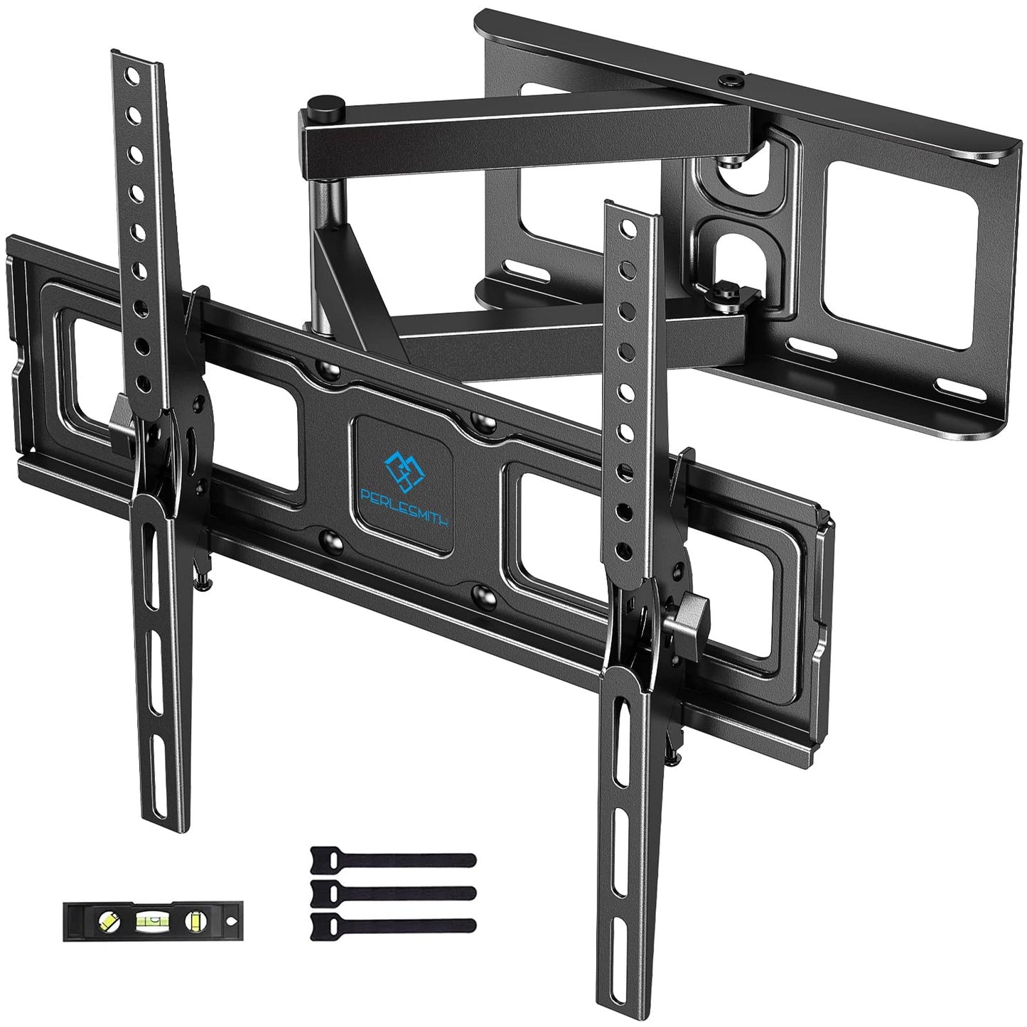 PERLESMITH TV Wall Bracket for 26-60 inch TVs, Swivel Tilt TV Bracket with Tool-free Tilt Adjustment and Spirit Level, TV Wall Mount Supports up to 40kg, Max VESA 400x400mm