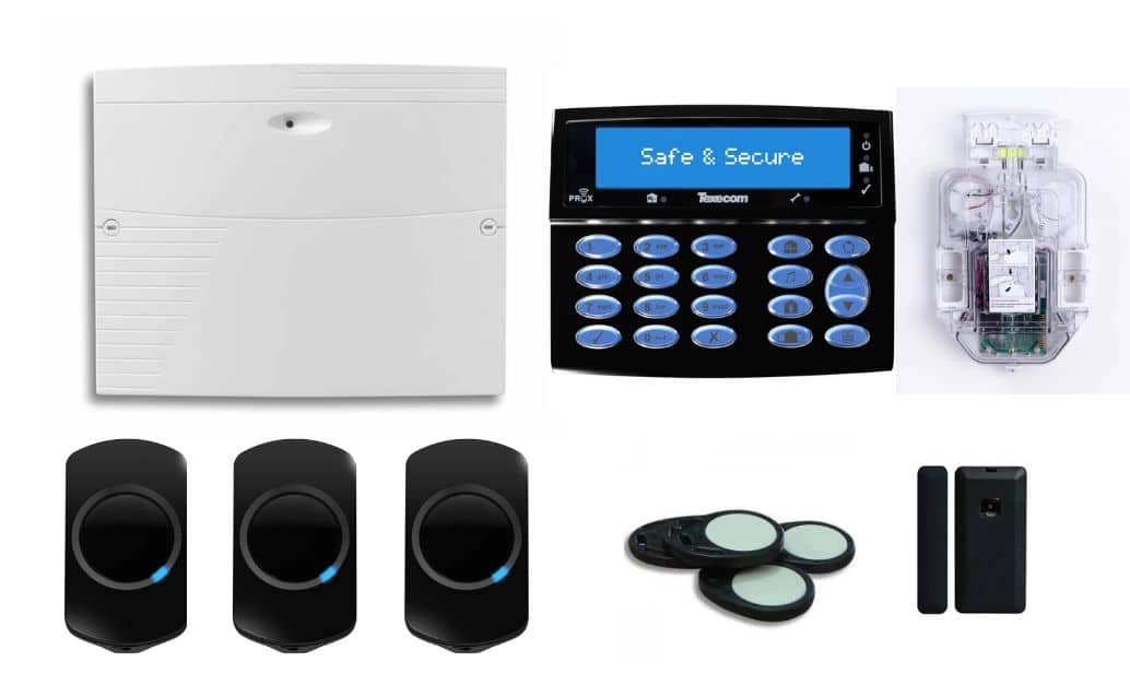 TEXECOM KIT-1002-MB Ricochet 64 Zone Wireless Alarm Kit – Midnight Black