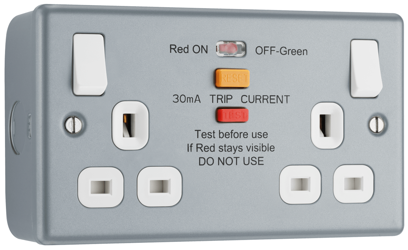 BG Metal Clad Double switched, with integrated Type A RCD - MC522ARCD-01