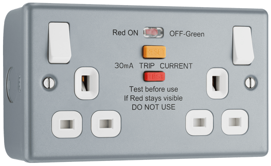 BG Metal Clad Double switched, with integrated Type A RCD - MC522ARCD-01