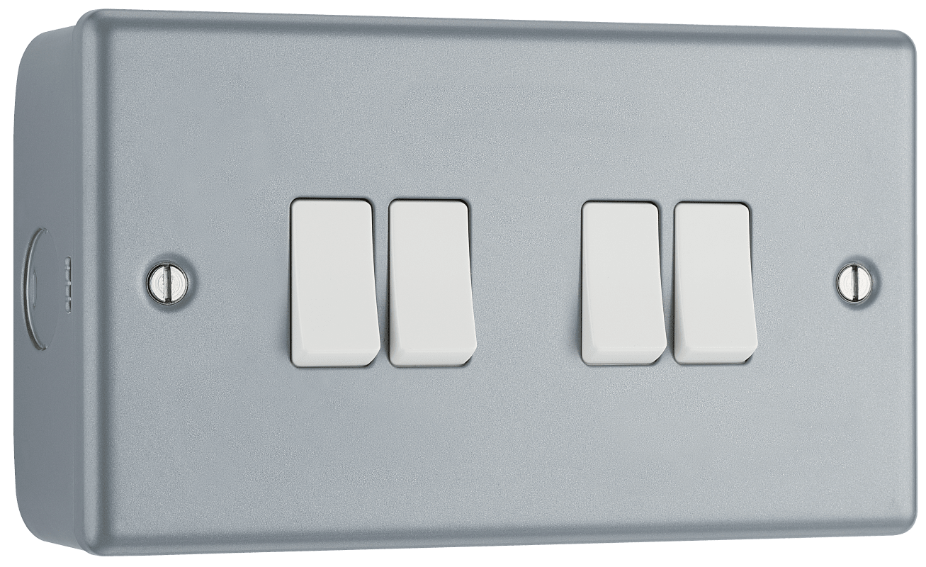 BG Metal Clad Quadruple, 2 way switch - MC544-01