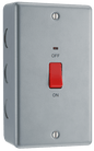 BG Metal Clad 45A, double pole, large plate, with indicator - MC572-01