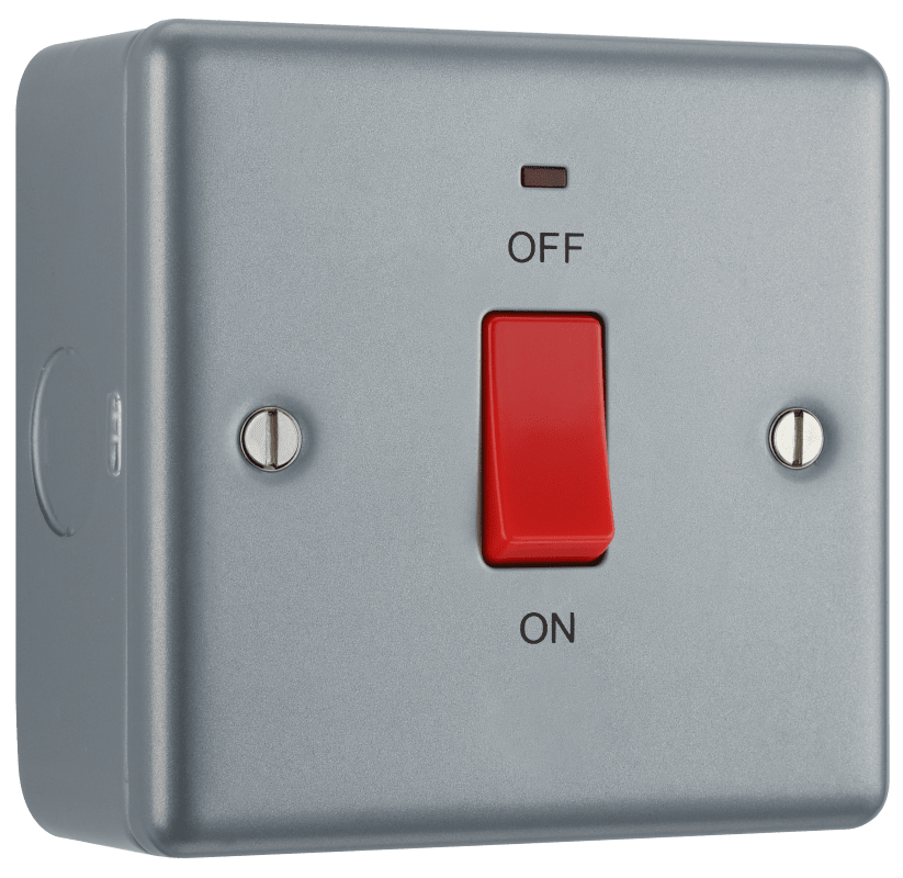 BG Metal Clad 45A, double pole, single plate, with indicator - MC574-01