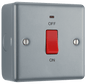 BG Metal Clad 45A, double pole, single plate, with indicator - MC574-01