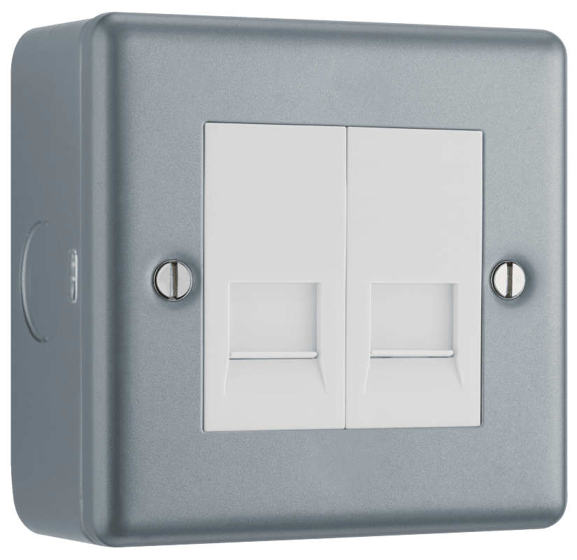 BG Metal Clad Double, RJ45 telephone socket - MC5RJ452-01