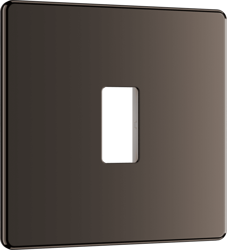 BG Nexus Screwless Flatplate Black Nickel 1 module front plate - MFBN1-01