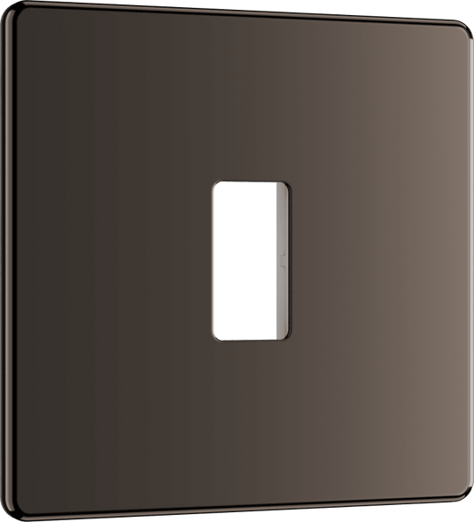 BG Nexus Screwless Flatplate Black Nickel 1 module front plate - MFBN1-01