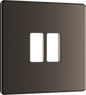 BG Nexus Screwless Flatplate Black Nickel 2 module front plate - MFBN2-01