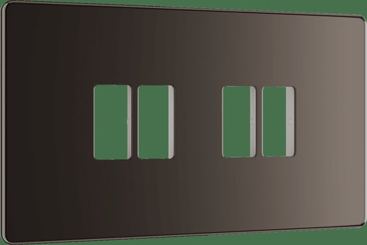 BG Nexus Flatplate Black Nickel 4 module plate - MFBN4-01 – British General