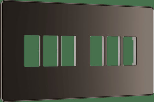 BG Nexus Flatplate Black Nickel 6 module plate - MFBN6-01 – British General