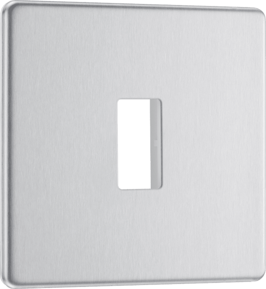 BG Nexus Screwless Flatplate Brushed Steel 1 module front plate - MFBS1-01