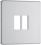BG Nexus Screwless Flatplate Brushed Steel 2 module front plate - MFBS2-01