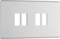 BG Nexus Screwless Flatplate Brushed Steel 4 module front plate - MFBS4-01
