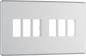 BG Nexus Screwless Flatplate Brushed Steel 6 module front plate - MFBS6-01